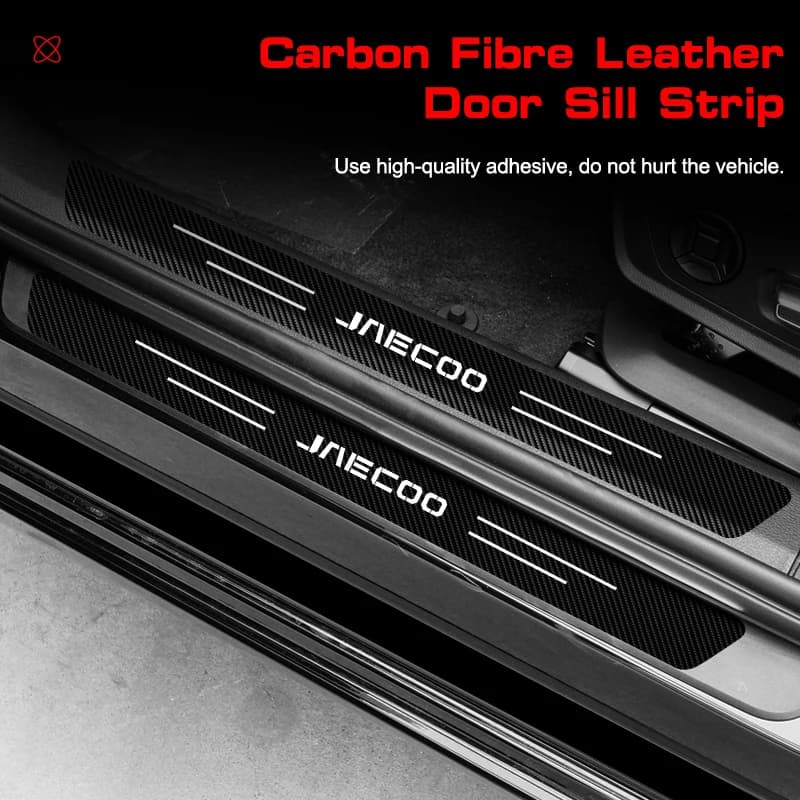 4Pcs Car Door Sill Protector Welcome Pedal Decoration Leather Stickers for Chery Jaecoo J7 J8 7 Tiggo 8plus 8 5 Plus 7pro Max C5