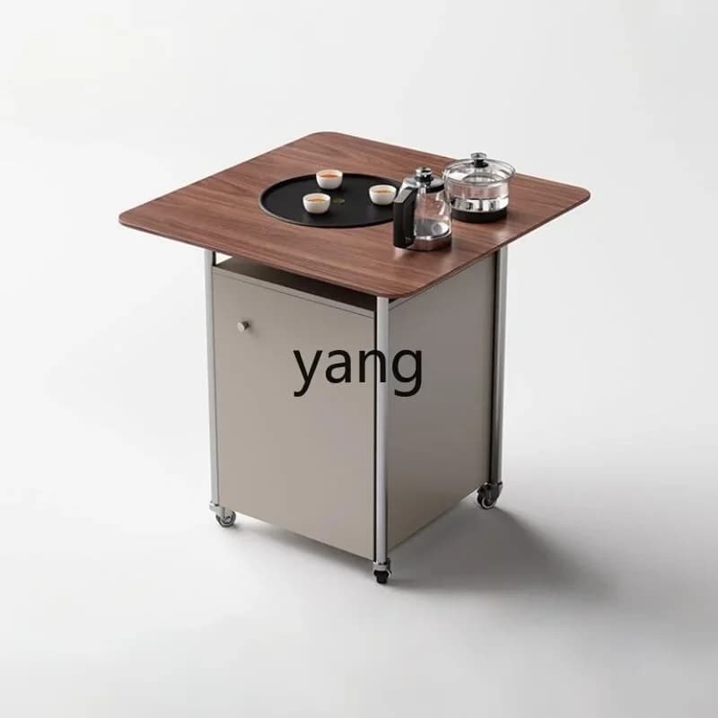 Lhh Italian minimalist solid wood tea table living room home balcony kung fu tea table and chair combination
