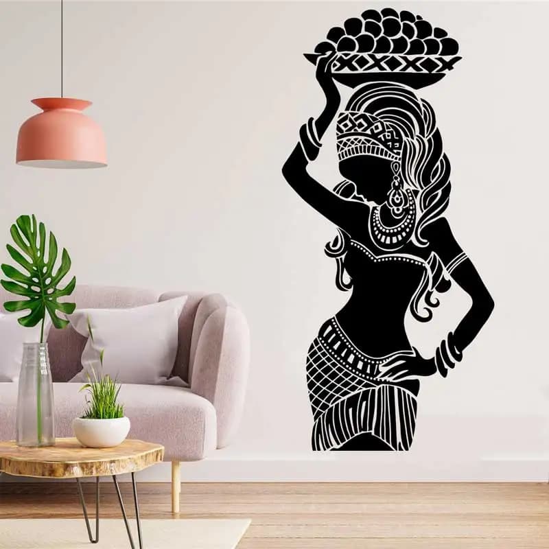 African Indigenous Girls Hijab Ethnic Style Vinyl Wall Decals African Women Decals Home Bedroom Art Wall Decor Stickers Gifts 14