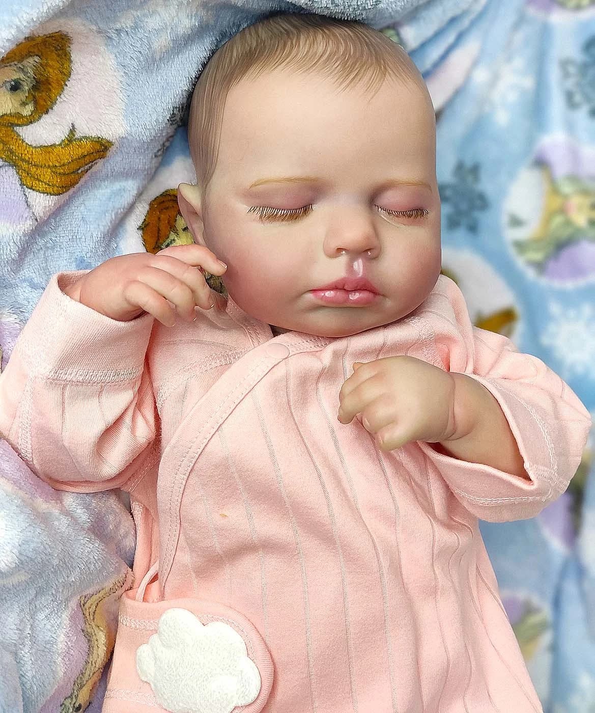 Lifereborn 20-Inch Cute Silicone Reborn Doll Newborn Baby Sleep Doll Realistic Soft Toy for Girls