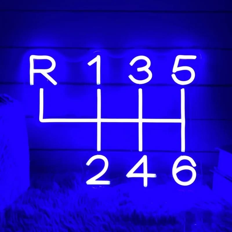 Car Gearbox Neon Sign Led Light Up Sign Garage Decor Lights for Car Repair Shop Workshop Background Car Party Speed Gear Neon