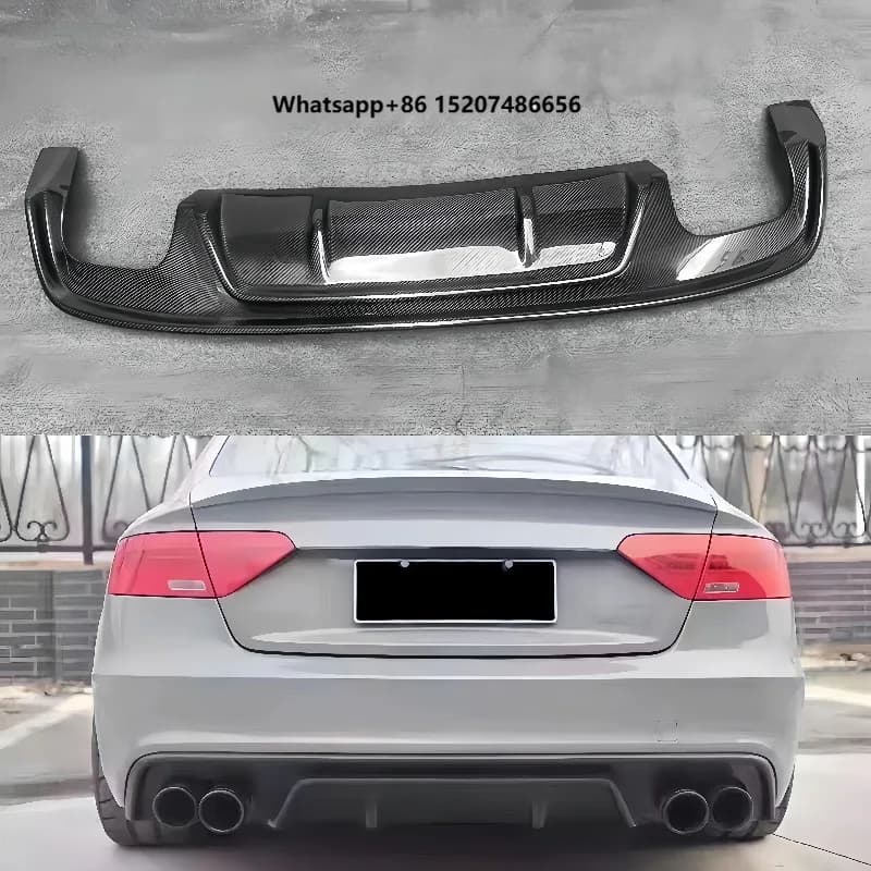 High Quality RG Carbon Fiber Rear Lip Spoiler Diffuser Surround for  A5 & S5 New Upgrade Protective Bumper Accessory