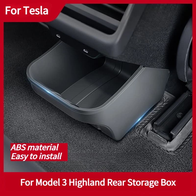 Rear Seat Storage Box for Tesla Model 3 Highland 2024, Silicone Material, Multi-Functional Car Trash Bin & Storage Container