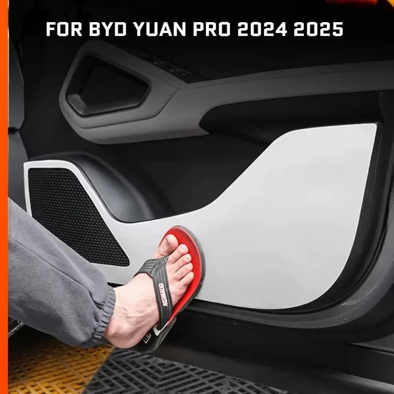 Car Door Anti Kick Pad Leather Protection Film For BYD Yuan PRO 2024 2025 Protector Stickers Trim Car Accessories