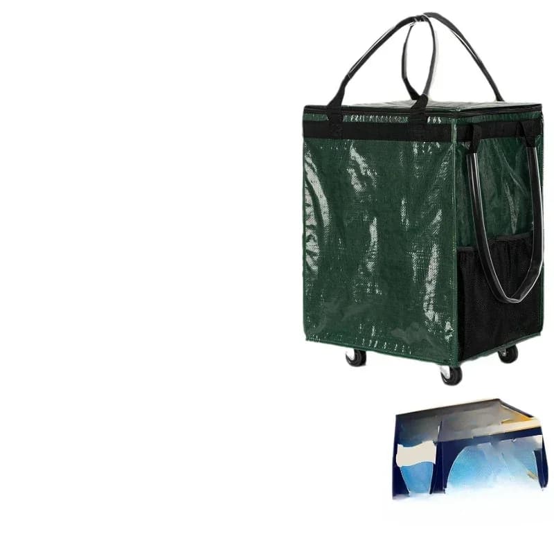 oversized shopping bag, special for supermarkets, foldable portable tug bag with wheels, large-capacity dirty clothes