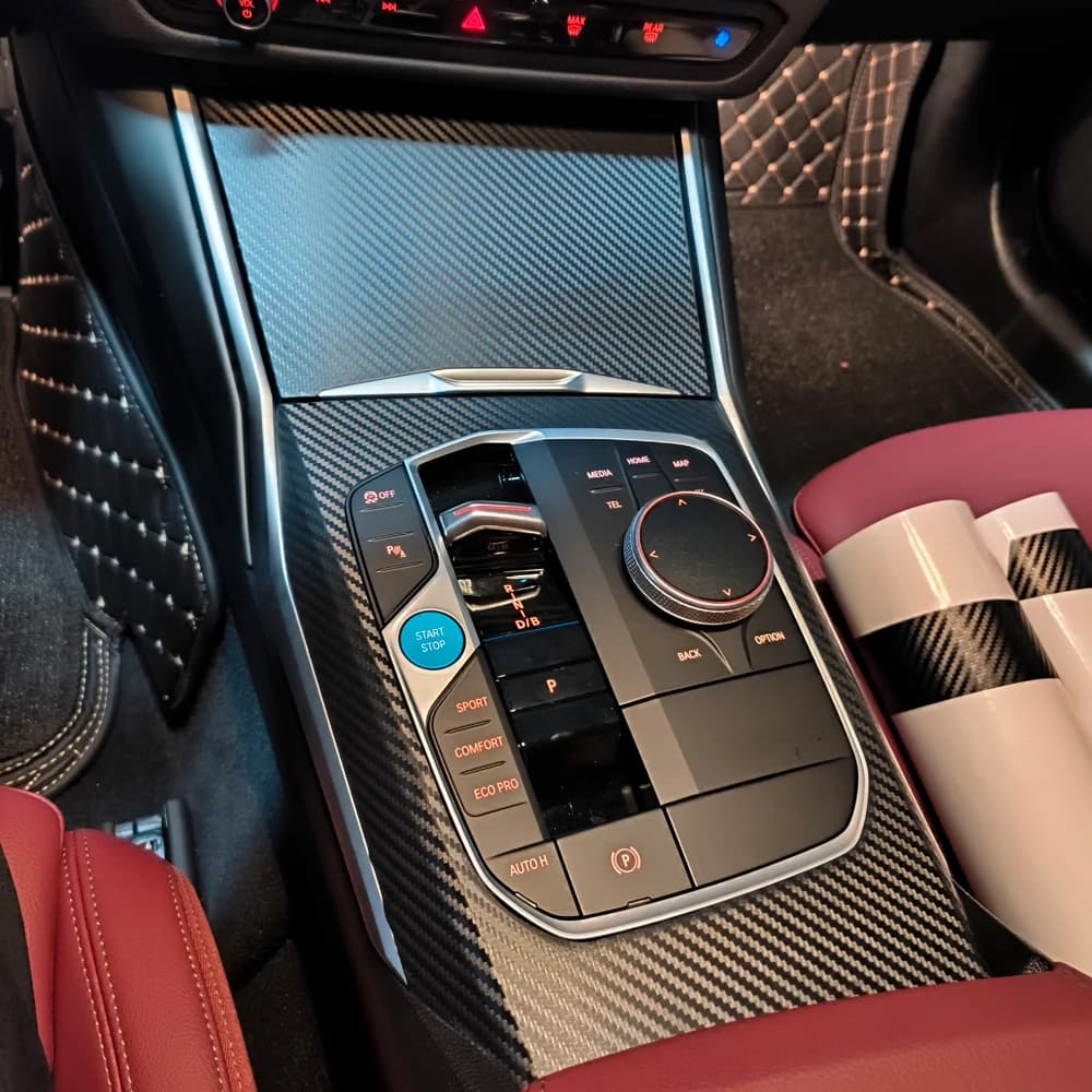 For BMW 3 Series G20 2020-2026 Interior Central Control Panel Door Handle Carbon Fiber Sticker Decals Car styling Accessorie