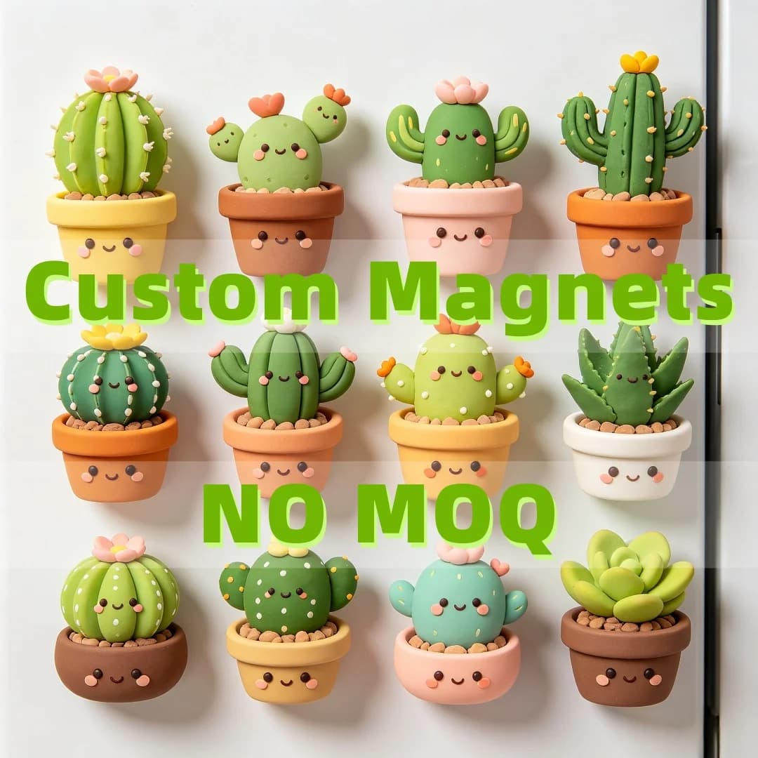 Custom 3D Resin Succulent Fridge Magnet Personalized Cute Cactus Plant Refrigerator Sticker Home Decor