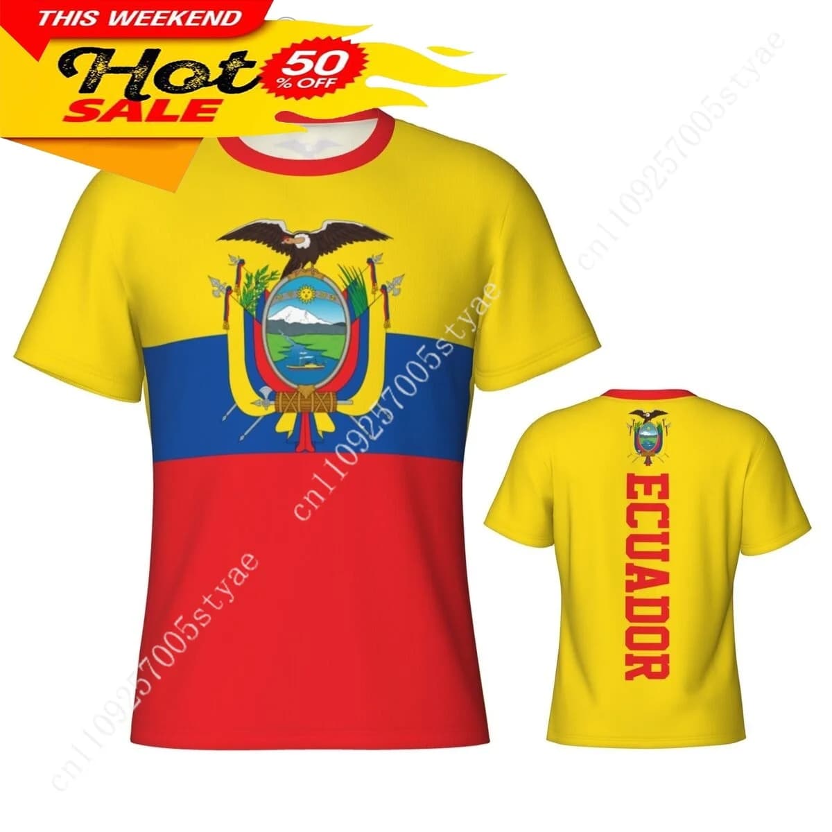 Ecuador Flag Ecuadorian T Shirt Men Tees 3D Sports Jersey Fashion Soccer Clothes Football Fans Gift Patriotic T-shirt TShirt
