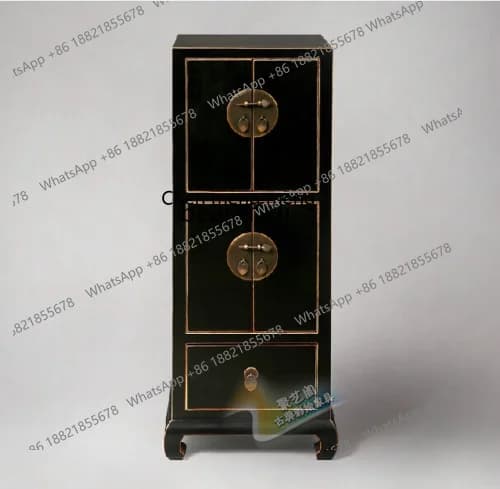 Customizable new Chinese solid wood antique corner cabinet neoclassical retro edging to make old side cabinet