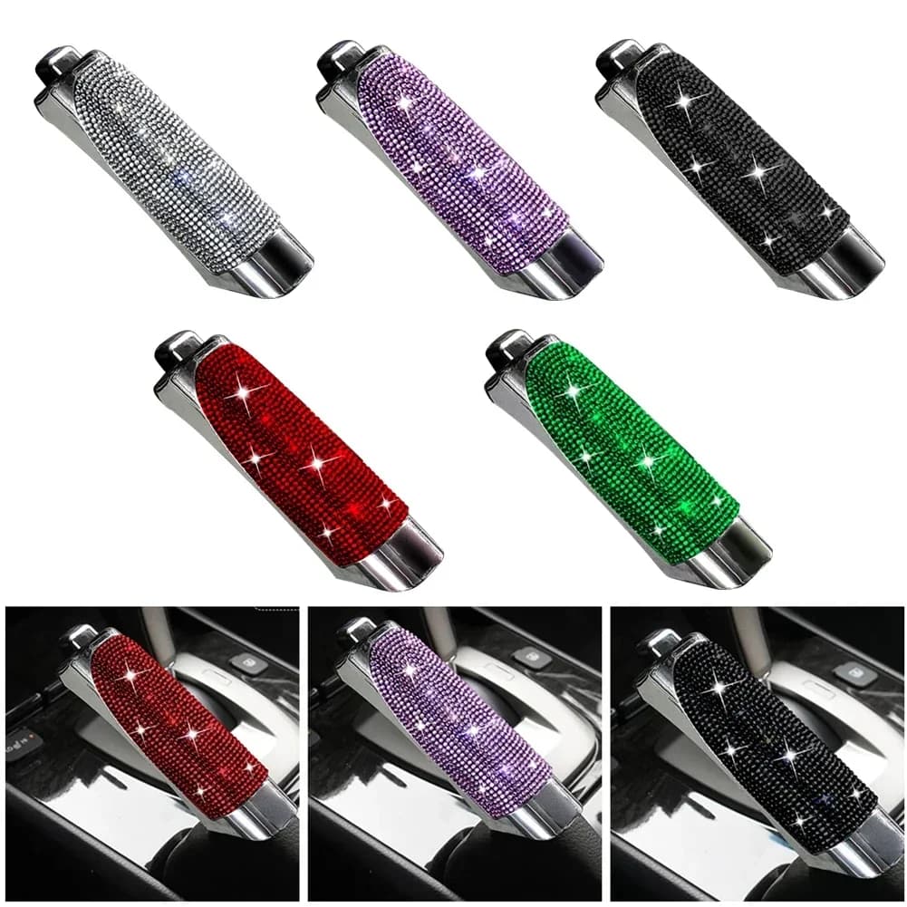 Universal Car Handbrake Covers Anti-slip Auto Gear Shift Collars Diamond Car Bling Accessories Interior for Woman