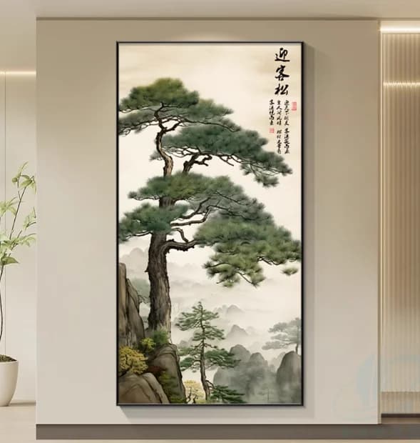 8Style Choose Welcoming Pine Landscape Print Art Canvas Poster, for Living Room Decor, Home Wall Picture