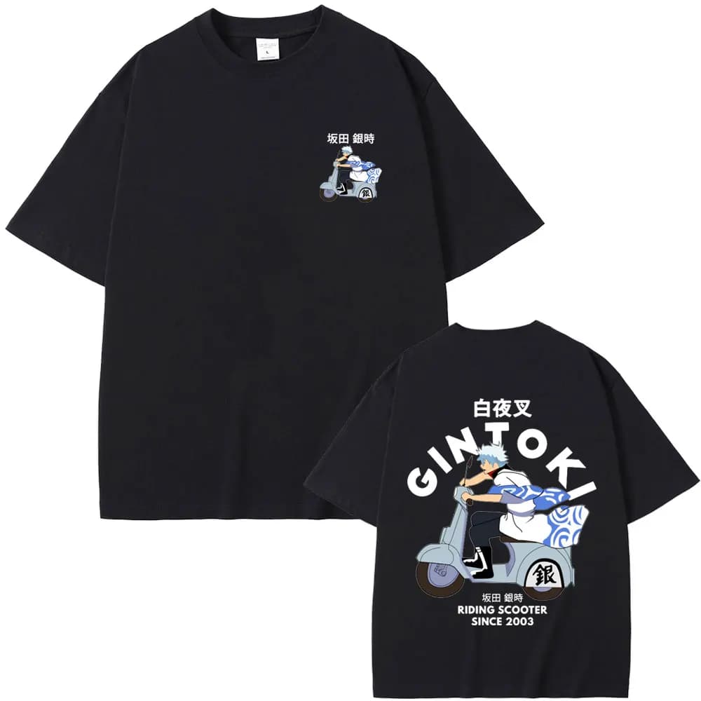 Anime Gintama Sakata Gintoki Merch T-shirt Men Women Casual Oversized T Shirt Male Cartoon Manga Harajuku T-shirts Streetwear