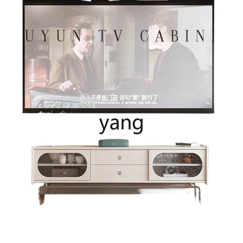 LHH  solid wood TV cabinet living room cream TV cabinet coffee table combination storage