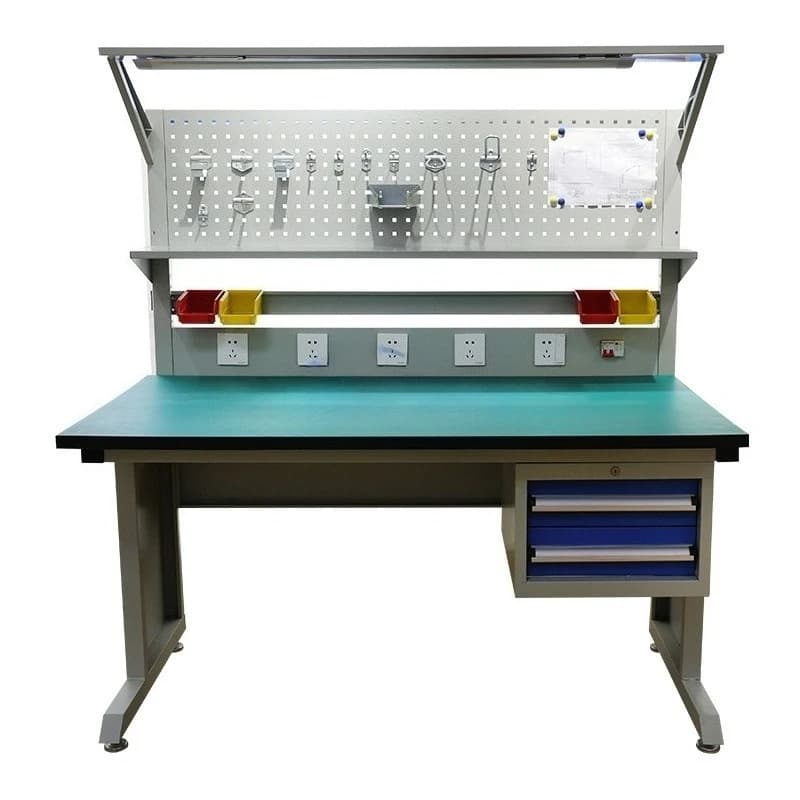 Heavy duty workbench, fitter four-draw with board lamp stand maintenance table