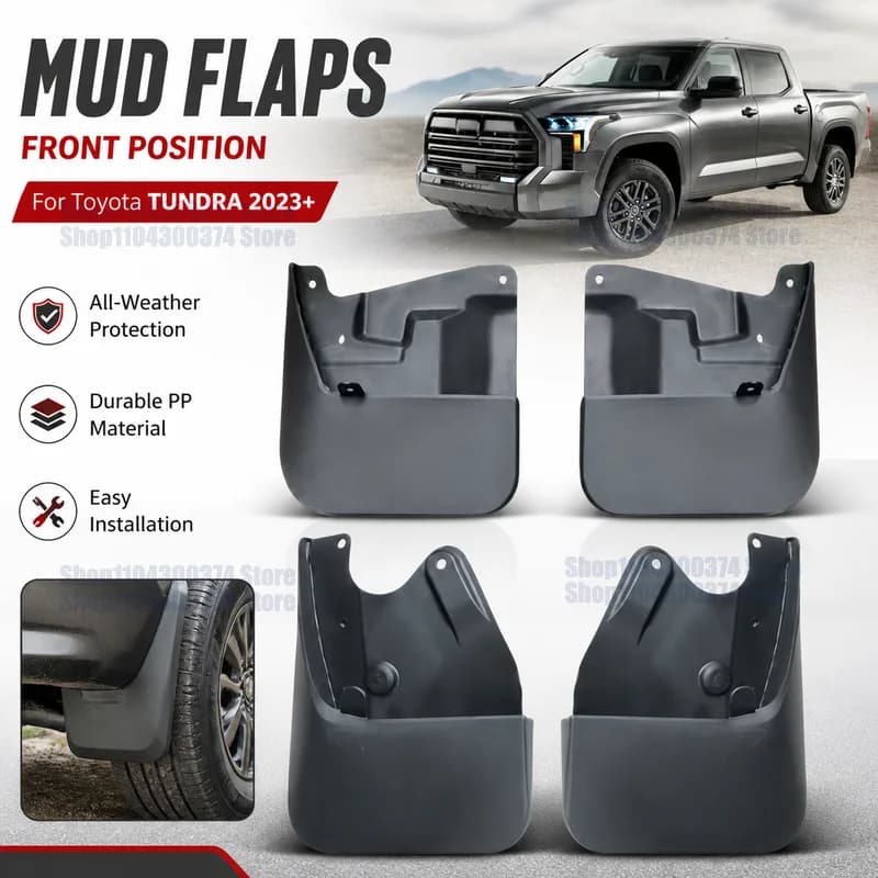 Mud Flaps For Toyota TUNDRA 2023 4Pcs Mud Flaps Splash Guards Front&Rear Wheel Fender Mudguards Car Exterior Protection Parts