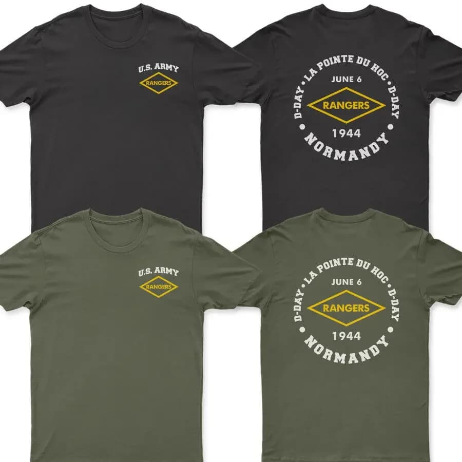 US Army D-DAY La Pointe Du Hoc 1944 Rangers T-Shirt. Summer Cotton O-Neck Short Sleeve Mens T Shirt New S-3XL