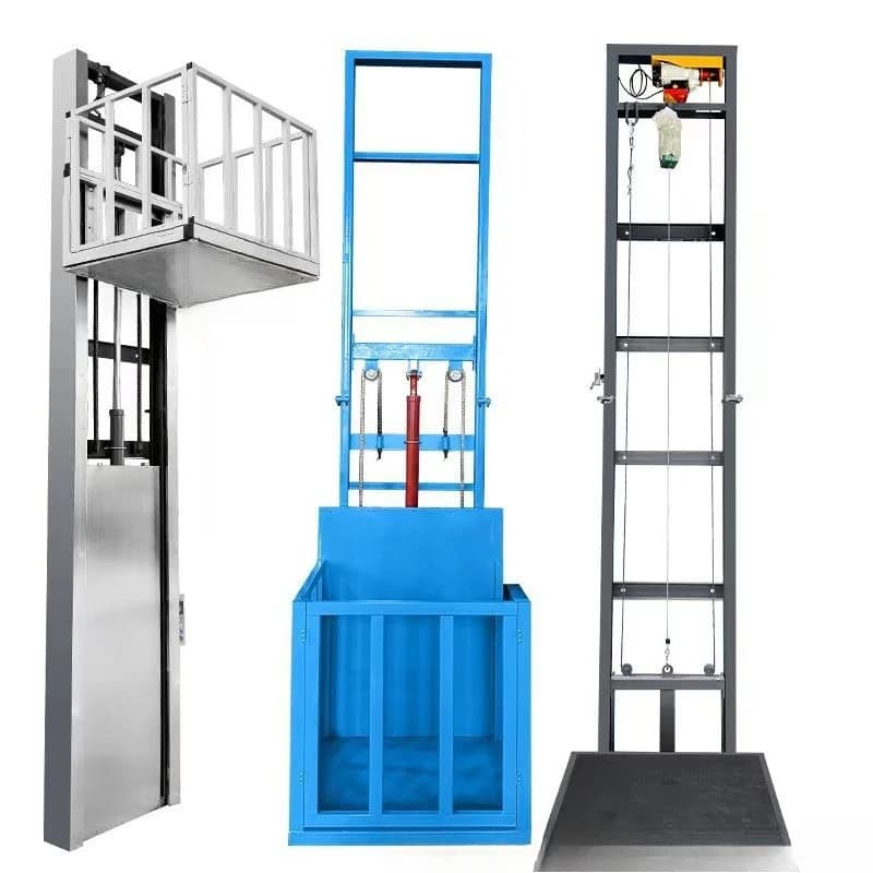Electric lift freight elevator household lift small hydraulic lifting platform simple elevator warehouse factory single guide