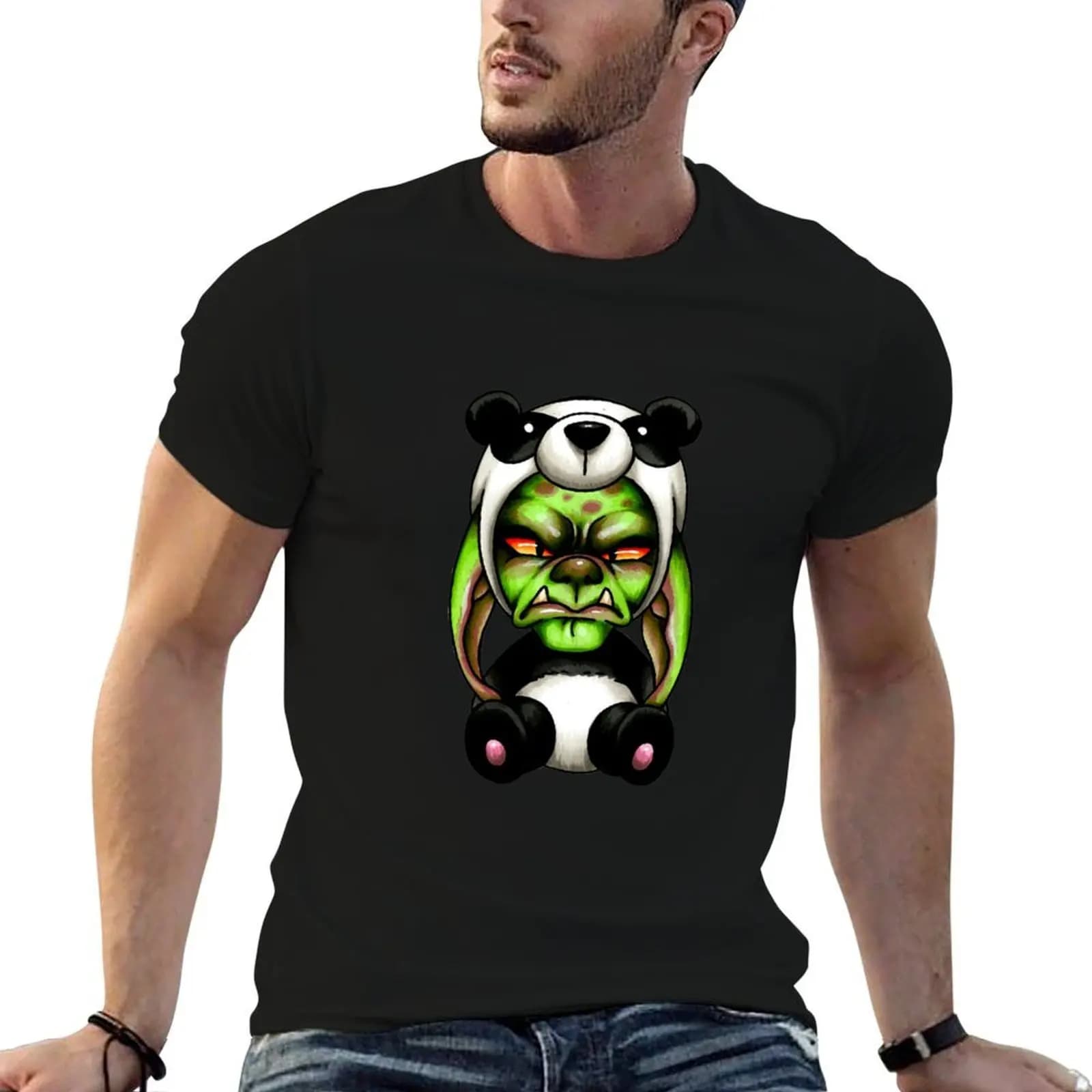 Panda to the Troll T-Shirt valentines clothes anime figures mens funny t shirts