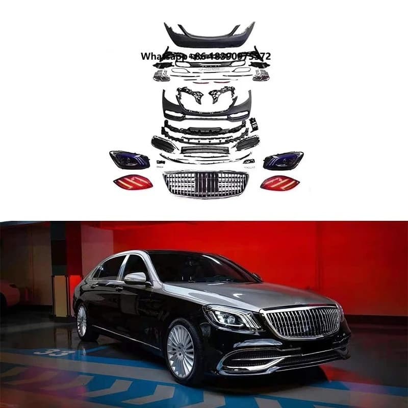 S Class W222 Upgrade  May Style  Body Kit Fit for 2014-2020 Year with Head Light Tali Light Car Bumper