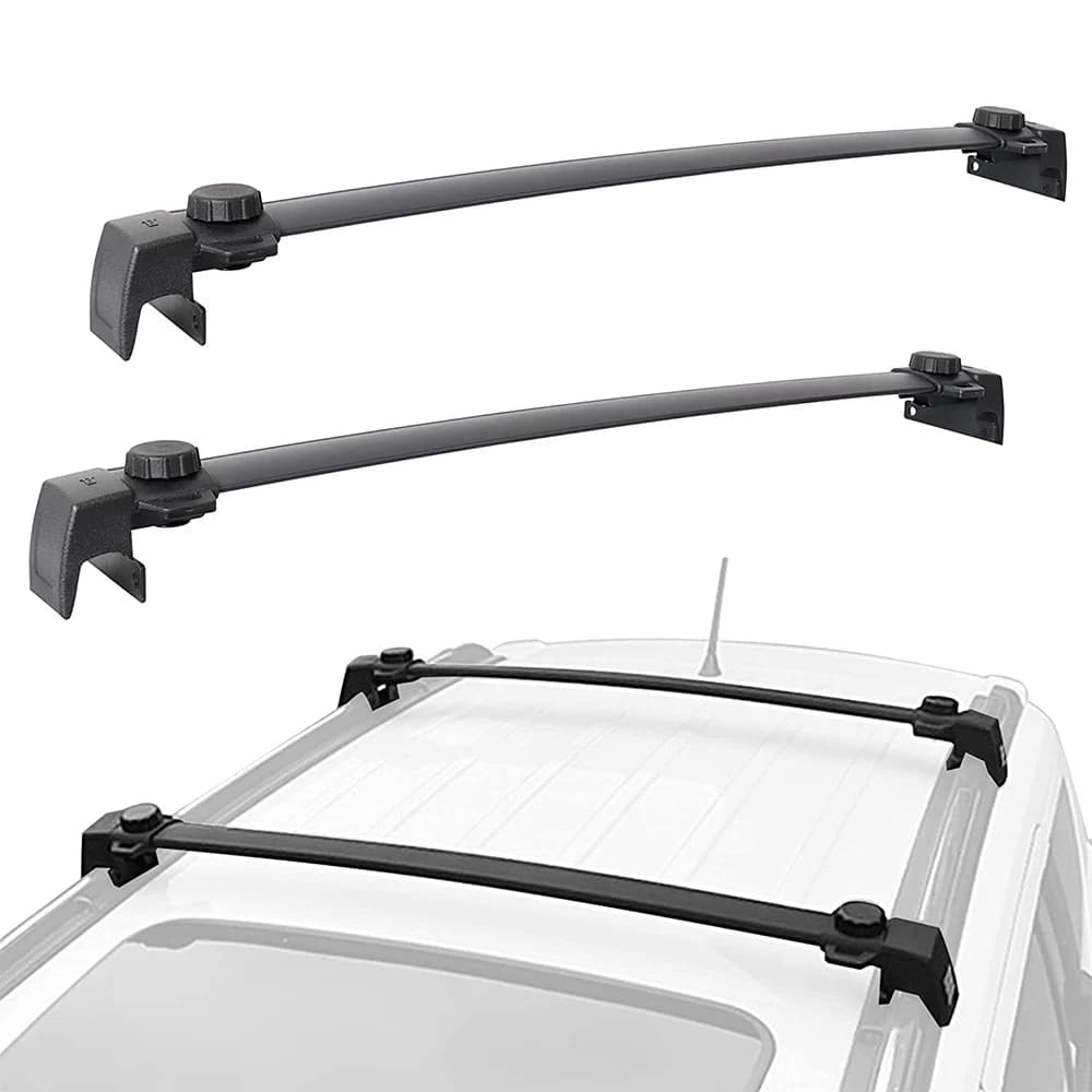 New Aluminum Bar+Plastic Foot Decorative Crossbar Car Roof Rack For Jeep