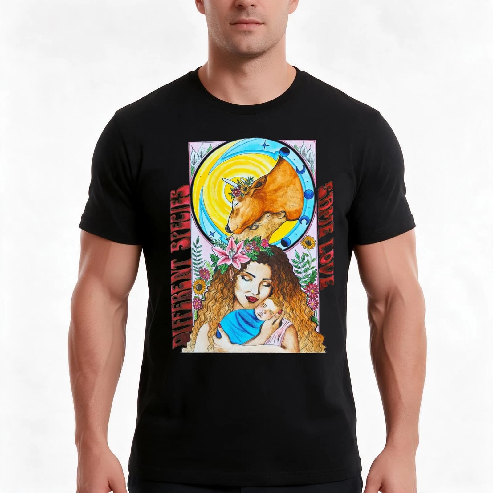 Same love, different species. T-Shirt, Summer Casual Cotton Tee, Oversized Streetwear Tops, Vintage Graphic Print, 100% Cotton