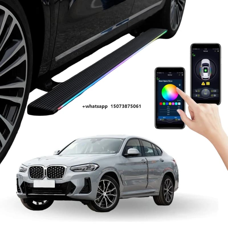 Retractable Electric Running Board Side Steps with Led Light for  X4 2023 Running Board Accessories
