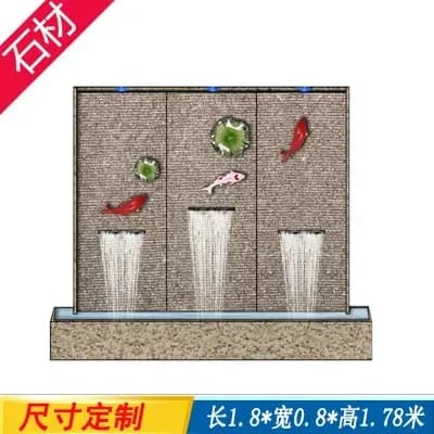 BJ-20 Stone Water Curtain Wall Water Wall Villa Courtyard Water Feature Design and Construction Garden Finished Landscape