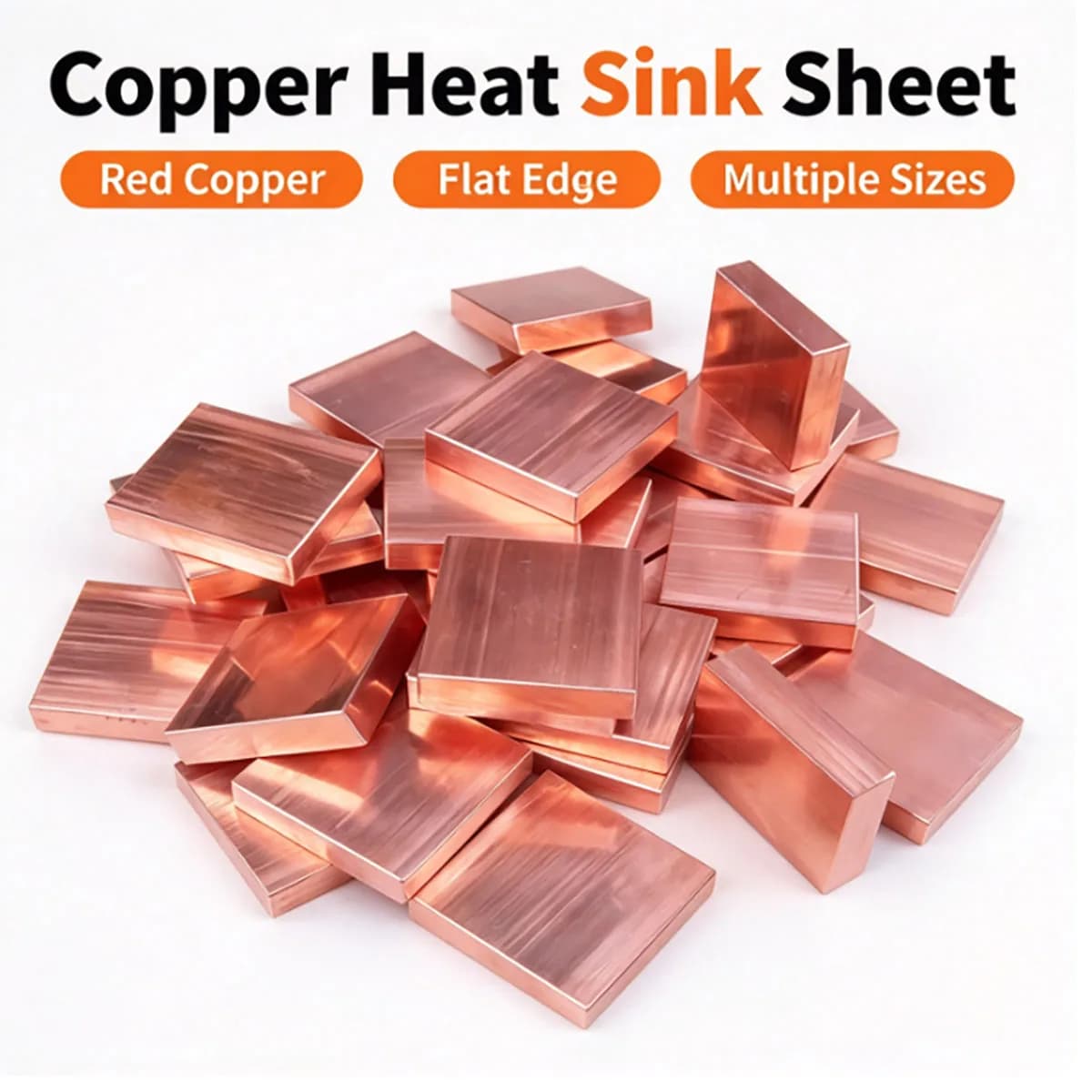 40×40mm Pure Copper Heat Sink Plate 1/3/5mm Thick, Laptop PC Notebook Thermal Conduction Cooling Sheet for Heat Dissipation