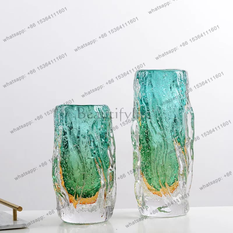 Ornament Lake water blue glazed vase light luxury high-end living room desktop art dining table decoration