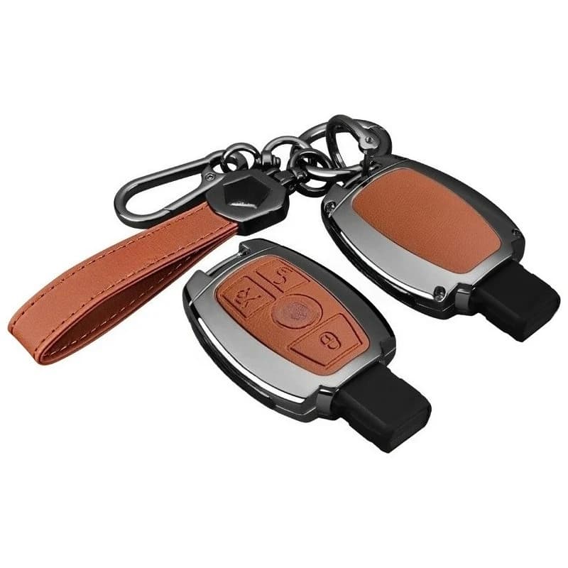 Premium Zinc Alloy Key Cover Case for Mercedes-Benz E300/E-Class/C260L/C200L/A200L/GLE350 - Protective Key Fob Shell Keychain