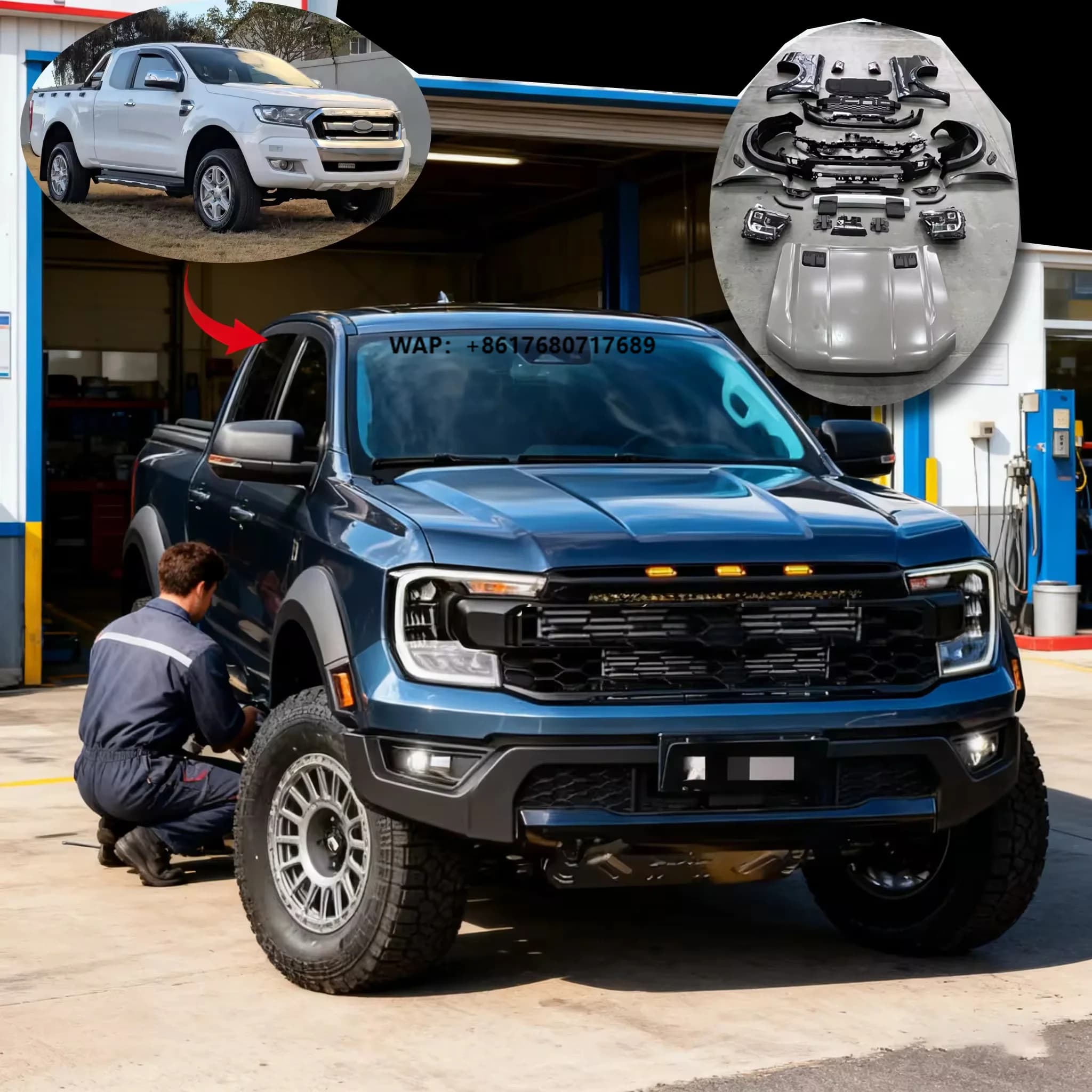 Factory Facelift Body Kit for Ranger 2012-2021 up Ranger T9 Raptor Fast Shipping Plug & Play OEM Grade PP Bodykit in Stock