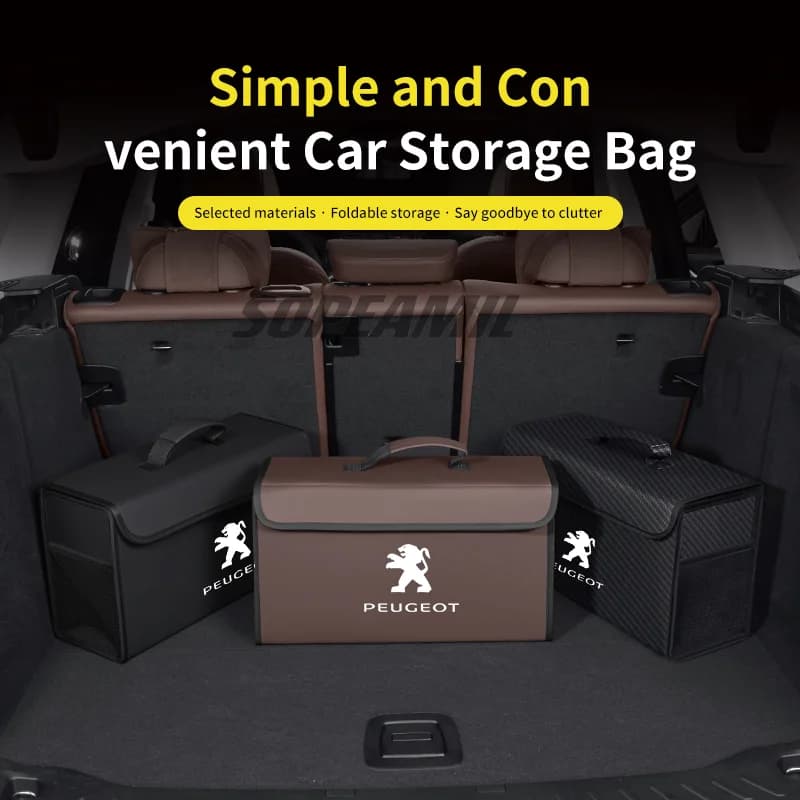 Car Trunk Organizing And Storage Box For  Peugeot 106 108 206 207 208 301 307 308 406 407 408 508 607 2008 3008 5008 RCZ Rifter