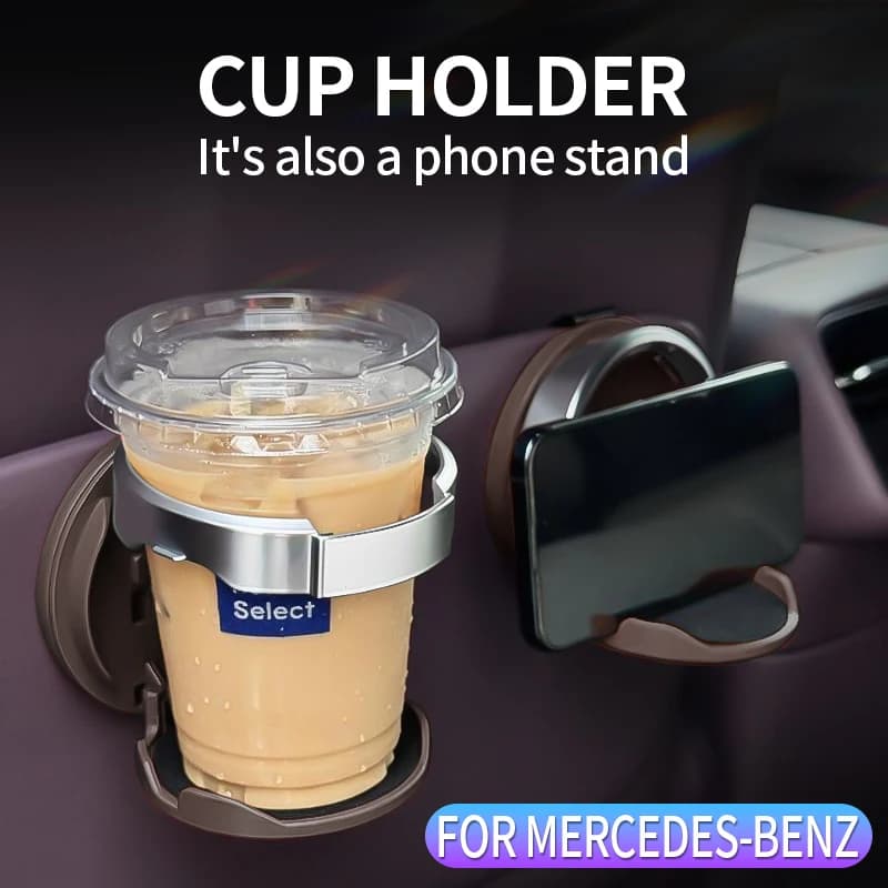 Door Pocket Cup Holder Insert For Mercedes W204 W164 ML X204 GLK, Front Door Storage Box Drink Holder, No Drilling Retrofit