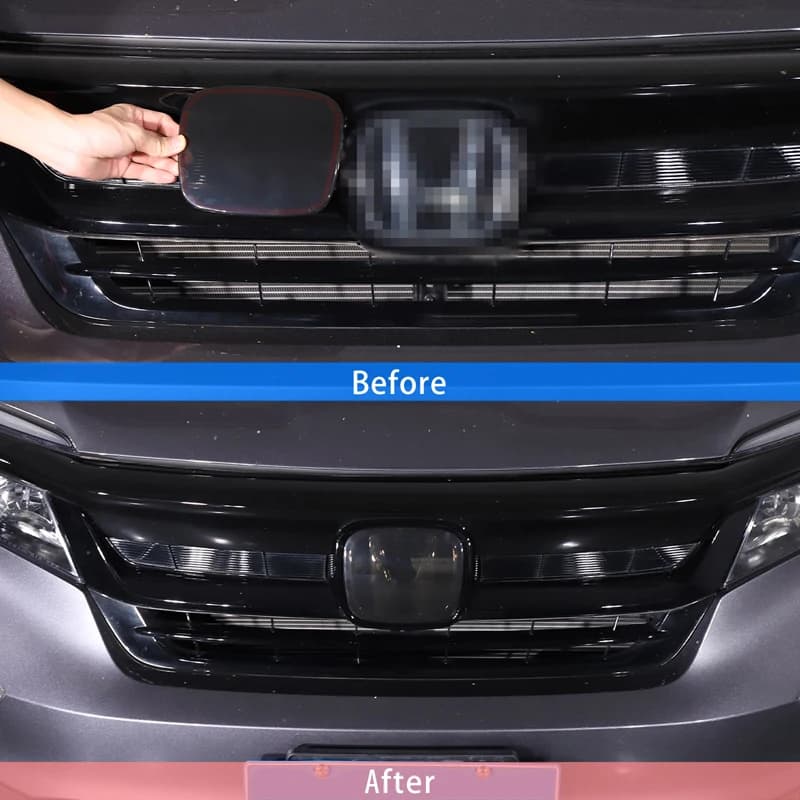 For Honda Passport 2019-2025 ABS Smoked black Car Front and Rear Logo Protection Cover Trim Sticker Car Accessories