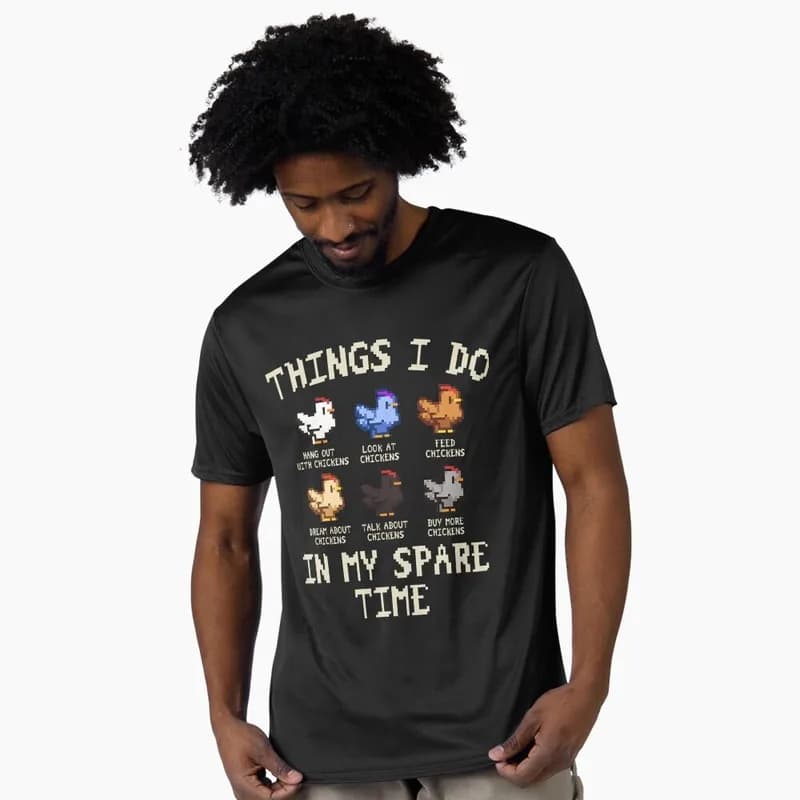 Chicken Stardew Valley Videogame Gift t shirt for RPG Gamer 100% cotton Short sleeve Graphic Clothes Cartoon tee US Size S-6XL
