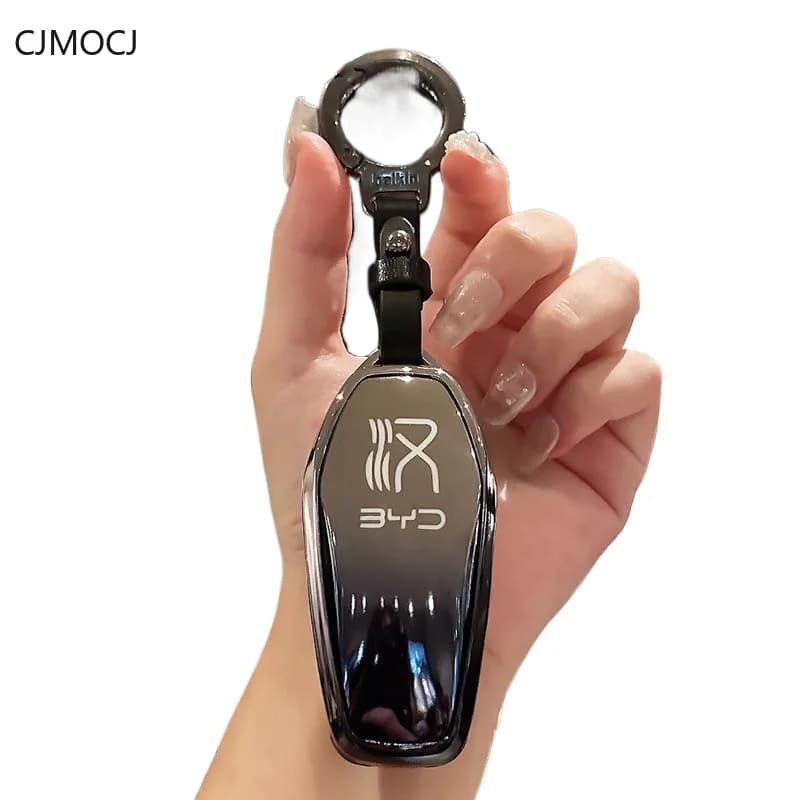 For BYD Han EV DM-i Key Case Cover 2023, TPU Car Key Fob Shell for Champion Edition, Shockproof Smart Keychain, BYD Accessories