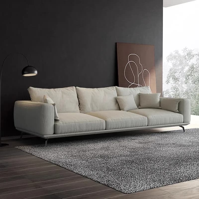 #Italian Minimalist Cotton Linen Fabric Sofa Set Removable Washable For Small Apartment Straight Row Cat Scratching Cloth Living