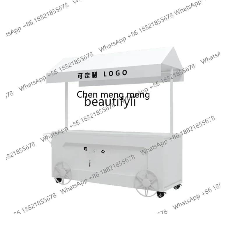 CC182Float Stall Trolley Display Rack Food Dining Cart Night Market Mobile Stall Trolley Promotion Car