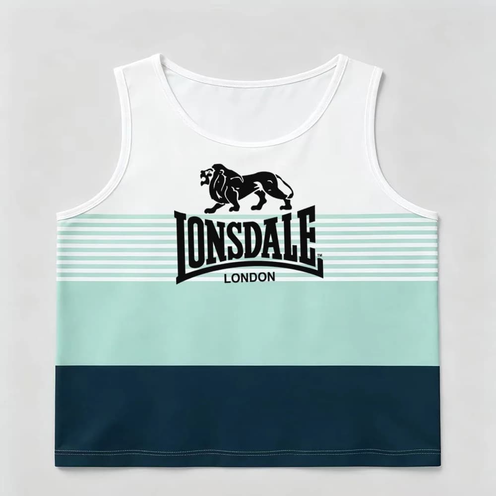 Men's retro 3D digital LONSDALE printed street casual multifunctional loose short sleeved T-shirt, comfortable vest for both men