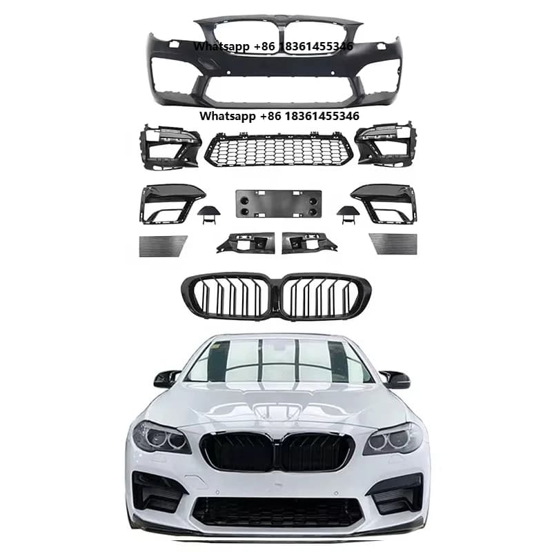 For 2010-2017 5 Series F10 F18 Upgrade 2021 M5 Body Kits With Siamese Large Grille Car Bumpers