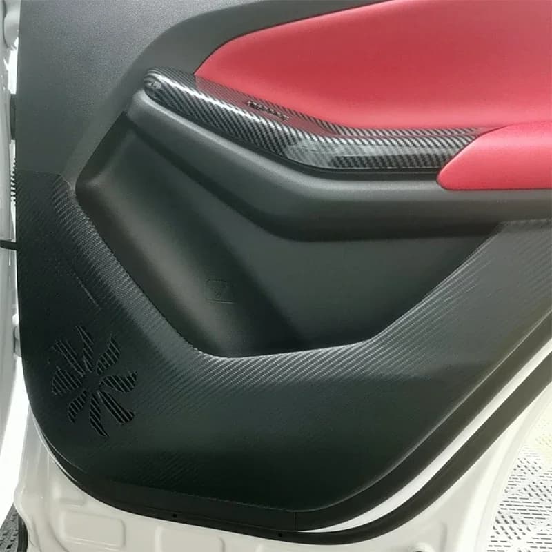 Car Door Anti Kick Pad Carbon Fiber Leather Texture Anti Dirt Protective Sticker Auto Accessory For Changan CS55 PLUS 2022 2023
