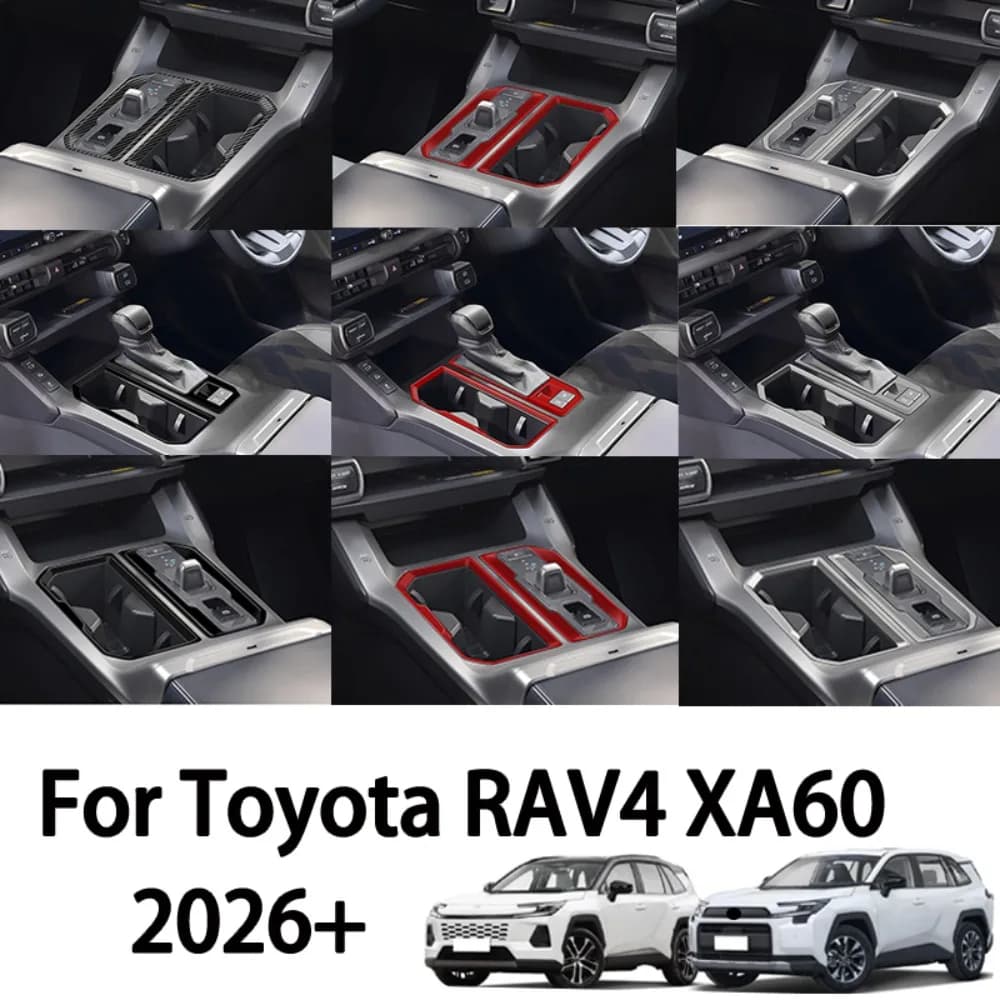 For Toyota RAV4 XA60 2026 ABS Red Center Console Gear Shift Panel Trim Cover Interior Middle Console Gear Box Frame