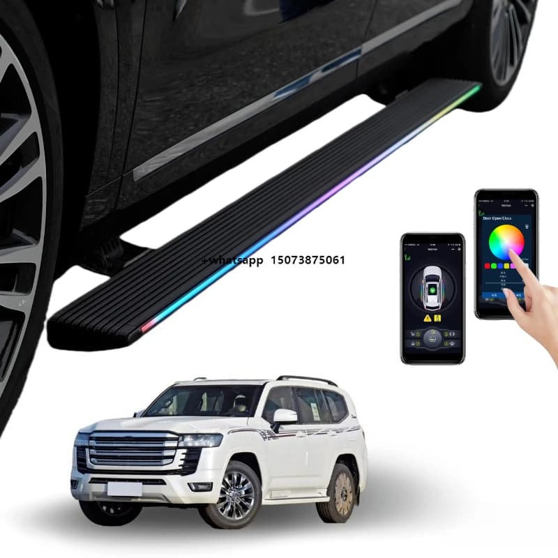 Automatic Electric Running Boards with LED Lights for  Land Cruiser LC300 Aluminum Alloy Side Steps