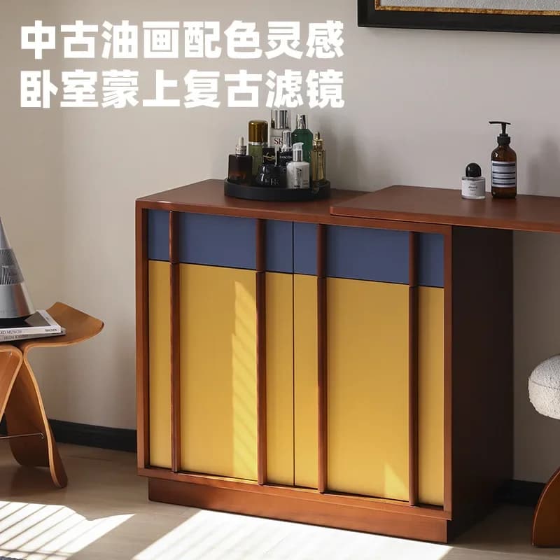 Solid Wood Chest Dresser Integrated Small Apartment Simple Creative Storage Integrated Corner CabinetN9
