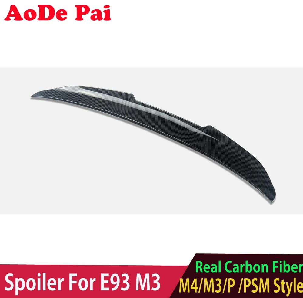 M3/ M4 /P/PSM Style Real Carbon Fiber Rear Boot Trunk Wing Spoiler Ducktail For BMW 3 Series E93 M3 Convertible 2005-2011