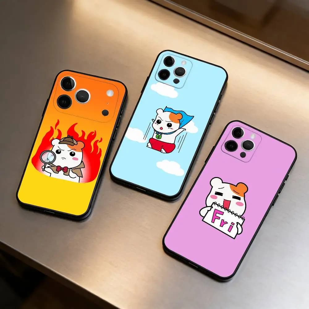 L-Lovely Oruchuban Ebichu  Phone Case For iPhone 17,16,15,14,13,12,11 Plus,Pro Max,Soft Silicone Black Cover