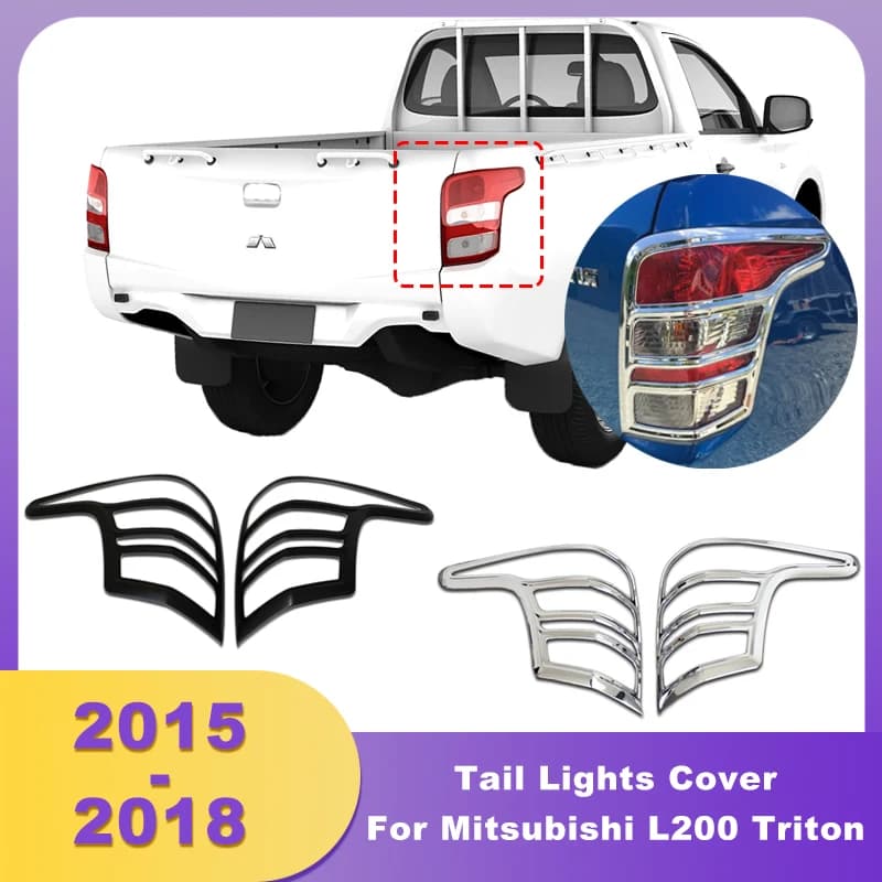 ABS Chrome Rear Tail Lights Cover Brake Light Covers Lampshade For Mitsubishi L200 Triton 2015 2016 2017 2018 Lamp Hoop