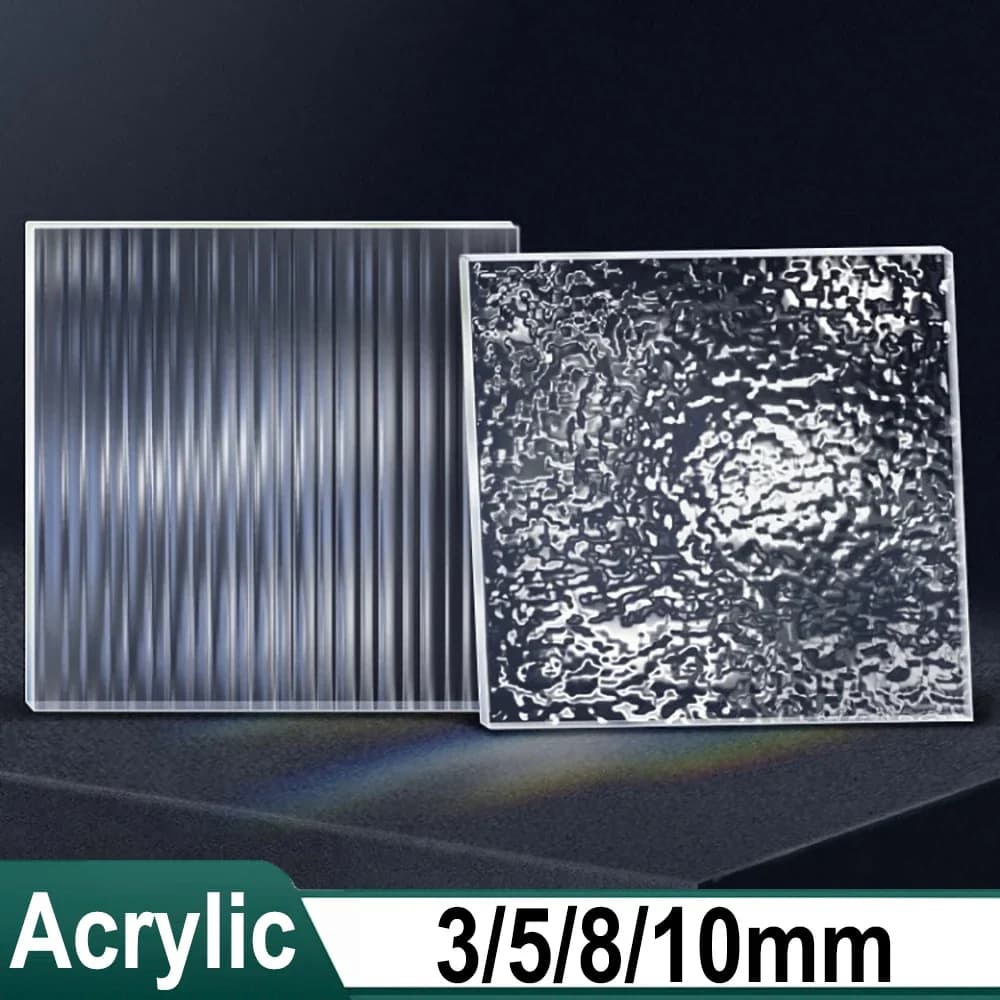 1Pcs Clear Acrylic Sheets Stone Texture Plexiglass Wave Ripple Sheet Acrylic Sheet for DIY Craft Projects,Signs, Display Cases