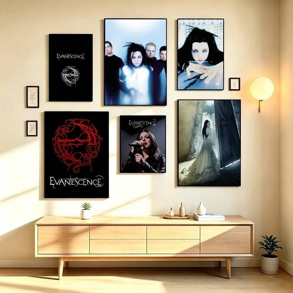 E-Evanescence Amy Lee Rock Singer Poster Waterproof Wall Art Sticker For Bar Living Room Vintage Decor High Quality Print Gift