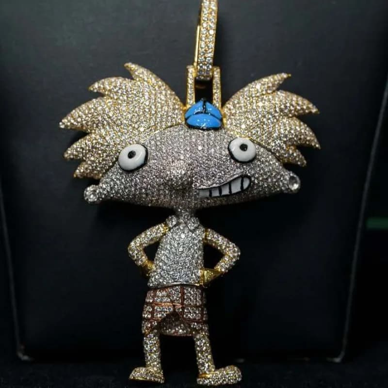 Cartoon Character Hip Hop Pendant Full Diamond 925 Moissanite Necklace Pendant Can Wear Cuban Chain